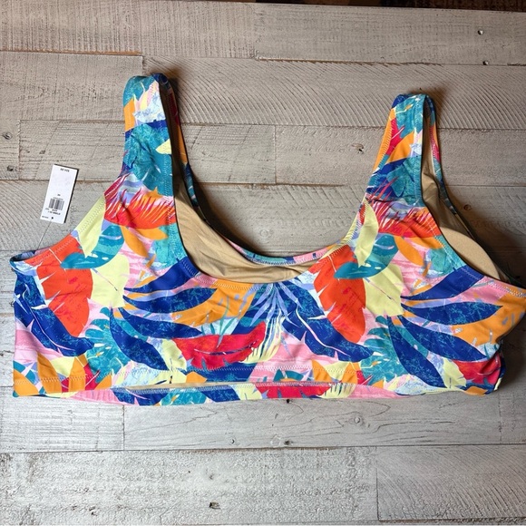 Old Navy Women’s Scoop Bikini Swim Top Orange Blue Size 4X NWT! - Picture 9 of 15